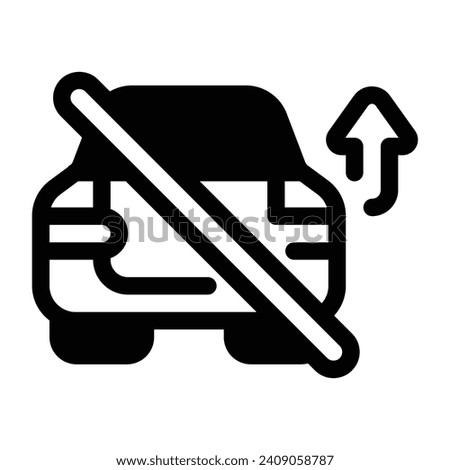 No Overtake Glyph Icon - Single Icon, Vector