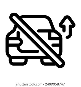 No Overtake Line Icon - Single Icon, Vector