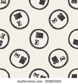 no overtaking doodle seamless pattern background