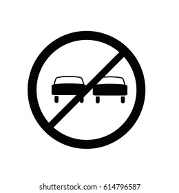 No Overtaking Icon On White Background Stock Vector (Royalty Free ...