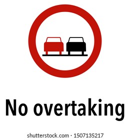 No overtaking Information and Warning Road traffic street sign, vector illustration collection isolated on white background for learning, education, driving courses, sticker, icon.