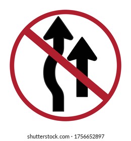 no overtaking sign, not allow to overtaking signal, traffic sign vector