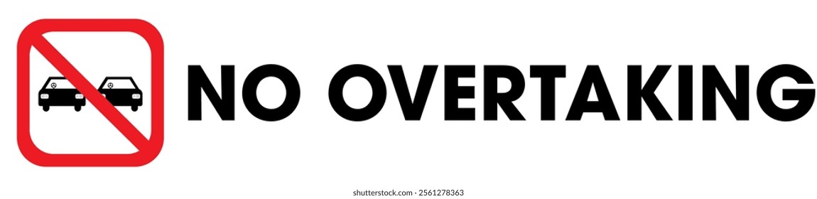 No overtaking sign, Vector illustration.