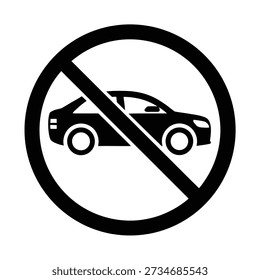 No Overtaking Silhouette Vector Art Illustration