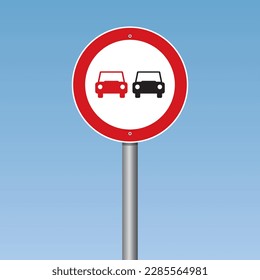 No Overtaking Traffic Road Sign