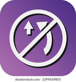No Overtaking Vector Glyph Gradient Background Icon For Personal And Commercial Use.
