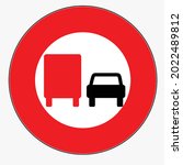 No overtaking for vehicles with a gross vehicle weight of over 3.5 tons road sign vector graphics
