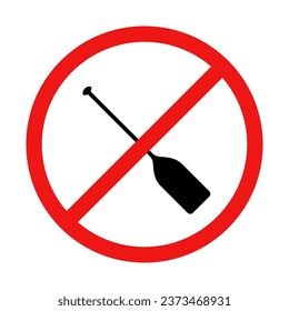 No Paddle Sign on White Background