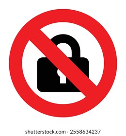 no padlock icon with white background