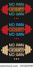 No Pain No gain CrossFit Gym Motivation tshirt poster Canvas Design 