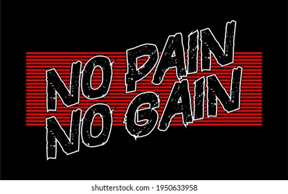 no pain no gain design vector typography for print t shirt