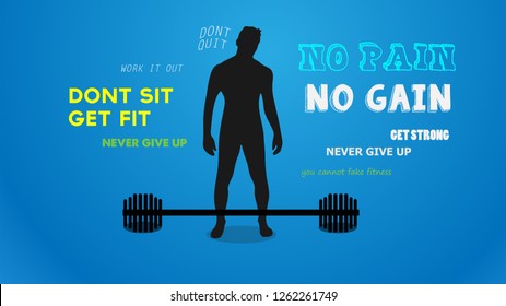 No pain no gain dumbbell vector