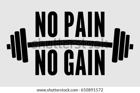 No pain no gain dumbbell vector