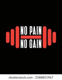 No pain no gain fitness gym t shirt design