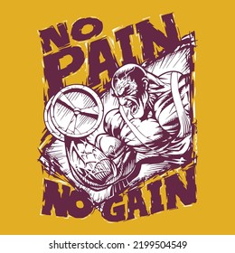 NO pain no gain Gym tank top design 