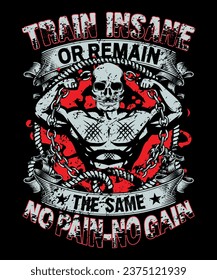 No pain no gain gym tshirt design