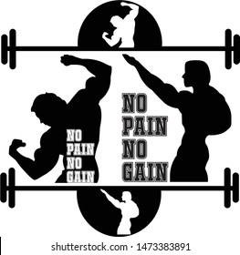 No Pain No Gain , Gym ,  vector illustration . 