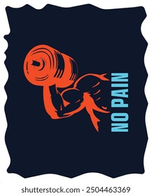 No Pain No Gain Motivational Quote T shirt design