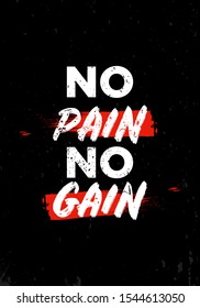 no pain no gain motivational quotes tshirt vector design