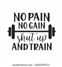 no pain no gain motivational quotes inspirational lettering typography design