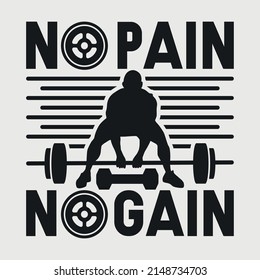 No Pain No Gain Svg Typography Stock Vector (Royalty Free) 2148734703 ...