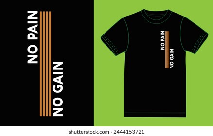 No pain no gain t shirt design,