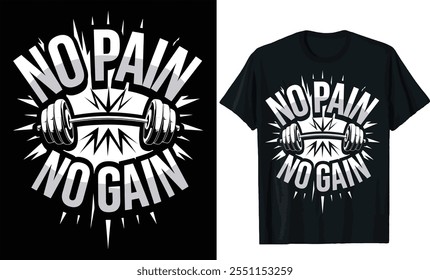 sem dor no gain t shirt design, academia amante tipografia t shirt design, fitness t shirt design