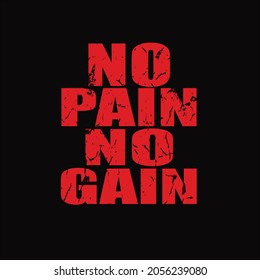 no pain no gain typography t-shirt , poster and banner  design