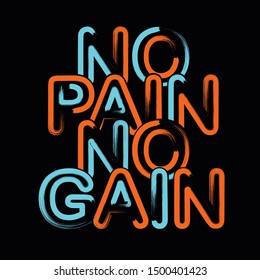 No Pain No Gain Typography Vector Design