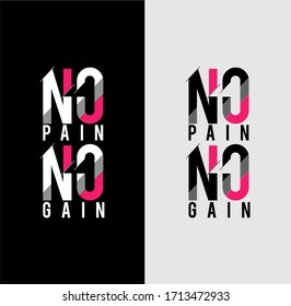 No Pain No Gain Typography Vector Design