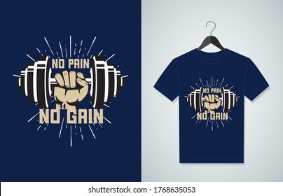 No Hay Dolor Ni Ganancia. Tipografía Vector gráfico para camiseta. Afiche vectorial, cita tipográfica o camiseta.