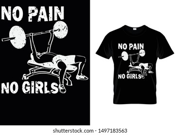 No Pain No Girls - Fitness T shirt