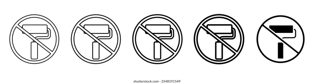 no paint roller icon Simple thin line logo set