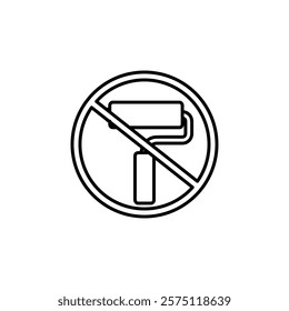 no paint roller icon Simple outline illustration