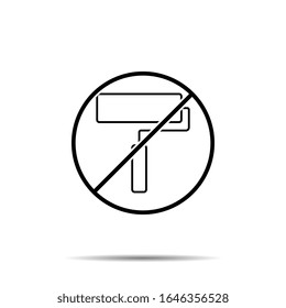 No painting, roll icon. Simple thin line, outline vector of construction tools ban, prohibition, forbiddance icons for ui and ux, website or mobile application