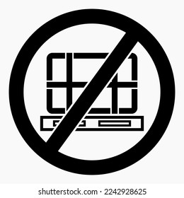 Kein Palettensymbol. Verwenden Sie keine Paletten. Laden Sie nicht auf Paletten. Vektorsymbol.