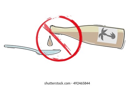 No palm oil sign. Illustration with palm oil stop sign isolated on white background.