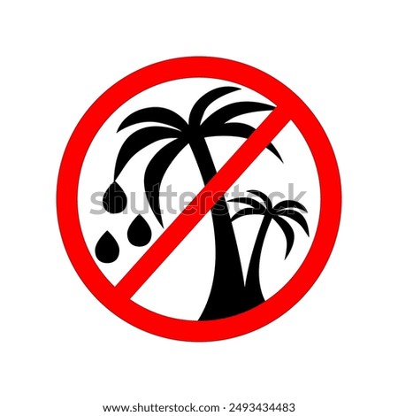 No palm oil sign. No vegetable fats. Healthy eating
