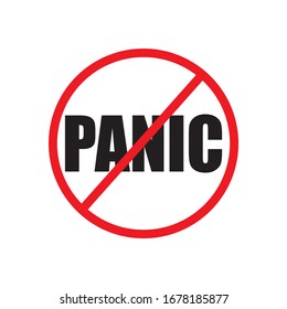 No panic. Ban on panic on a white background. vector