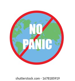 No hay pánico. Prohibición del pánico en un fondo blanco. vectorial