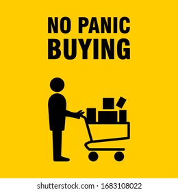 No Panic Buying Icon. Vector Image.