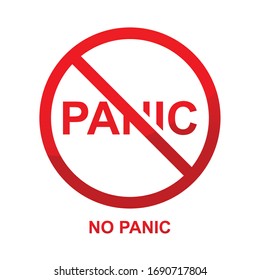 No panic sign isolated on white background,vector illustration.