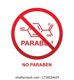 No paraben sign isolated on white background vector illustration.