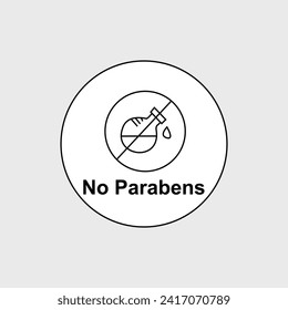 No Parabens icon Vector isolated on solid background used in banners