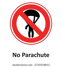 Kein Fallschirm-Vektorsymbol, das leicht geändert oder bearbeitet werden kann

