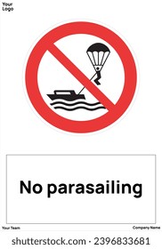 No parasailing signs symbols standard iso 7010