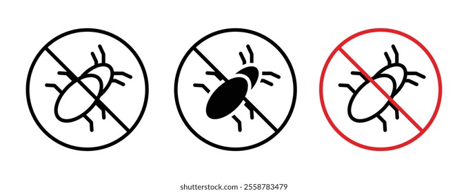No parasitic insects sign vector set