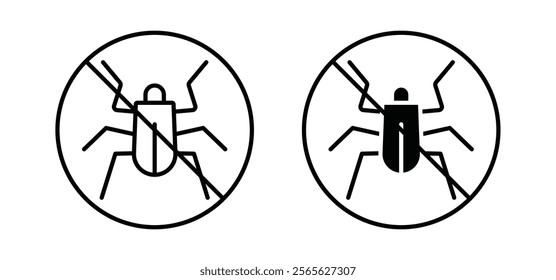 No parasitic insects sign vector in black and red colors