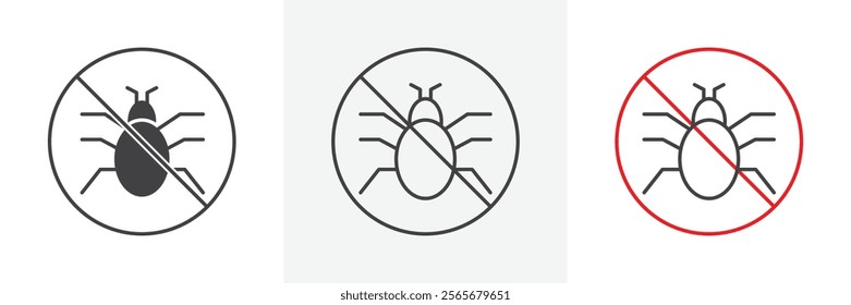 No parasitic insects sign vector in black and colored versions