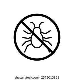 No parasitic insects sign vector in black colors